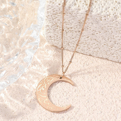 Men And Women Simple Arabic Moon Necklace