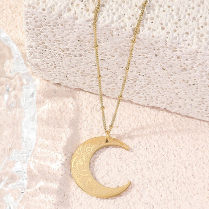 Men And Women Simple Arabic Moon Necklace