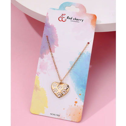 Heart Cat's Paw Necklace Simple Alloy Dripping Oil