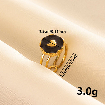 Stainless Steel Simple Heart-shaped Open Ring Retro