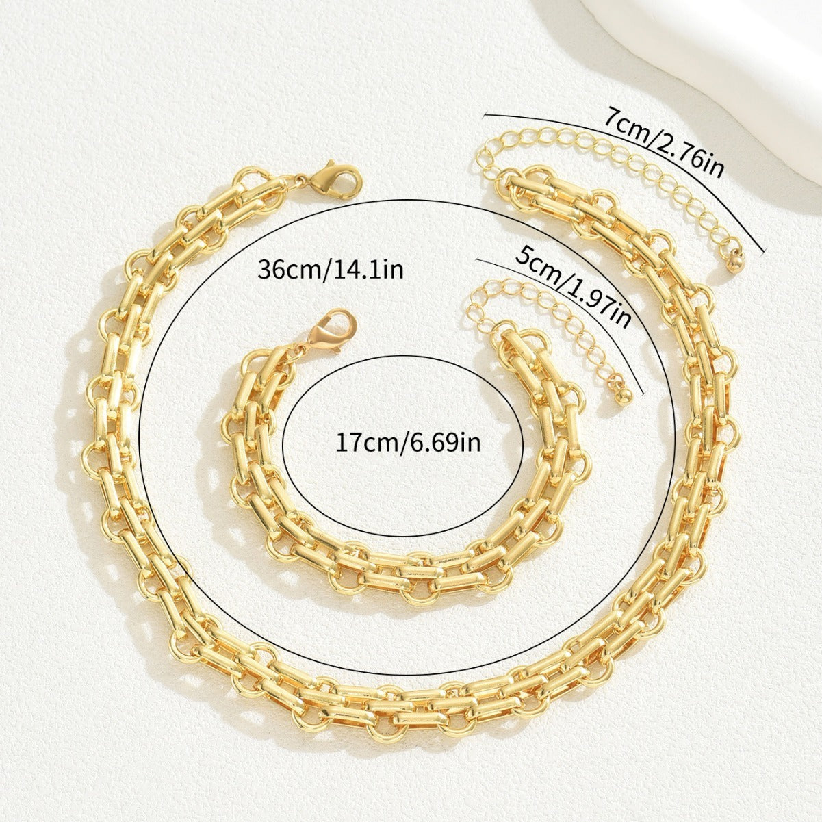 Design Sense Bracelet And Necklace Set Female Niche Exaggerated